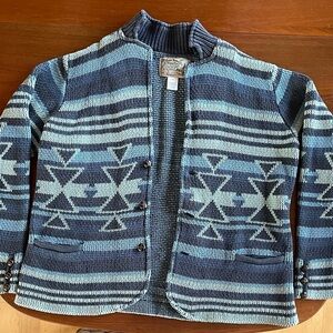 T.P. Saddle Blanket and Trading Company Blue Cardigan size M